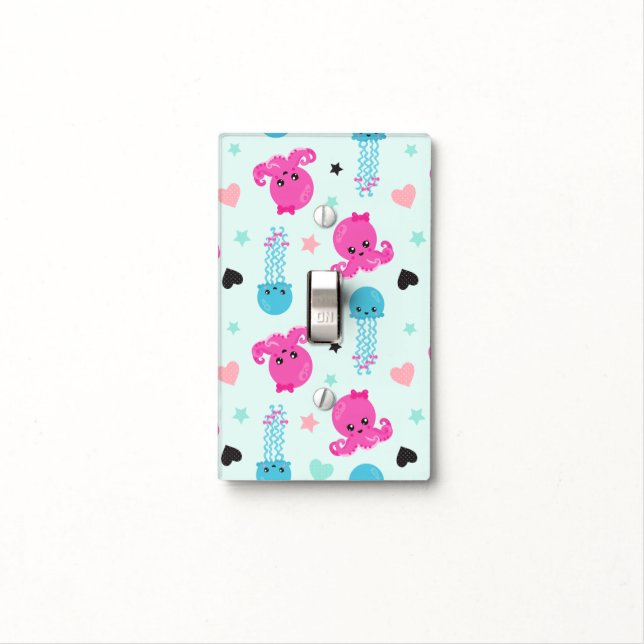 Sea Animals, Sea Life, Octopus, Jellyfish, Hearts Light Switch Cover (In Situ)