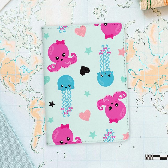Sea Animals, Sea Life, Octopus, Jellyfish, Hearts Passport Holder (Creator Uploaded)