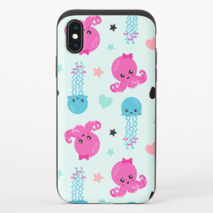 Sea Animals, Sea Life, Octopus, Jellyfish, Hearts iPhone X Slider Case