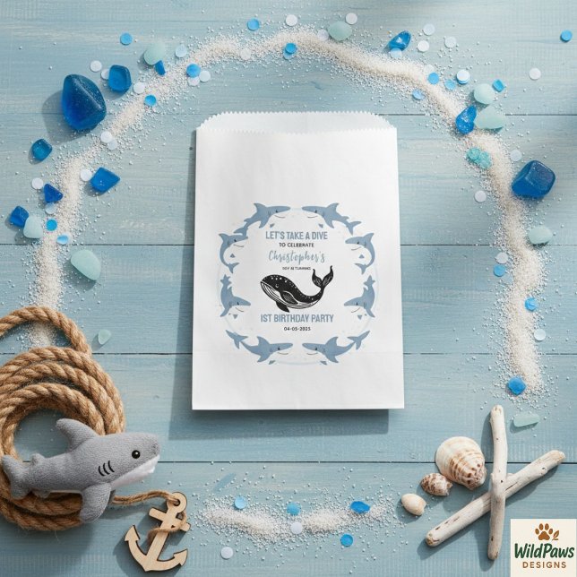 Sea Animals Shark 1st Birthday | Under the Sea  Favor Bag (Sea Animals Shark 1st Birthday | Under the Sea Favor Bag
)