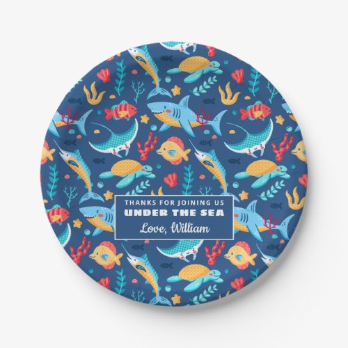 Sea Animals Shark Fish Turtle Under the Sea Party Paper Plates