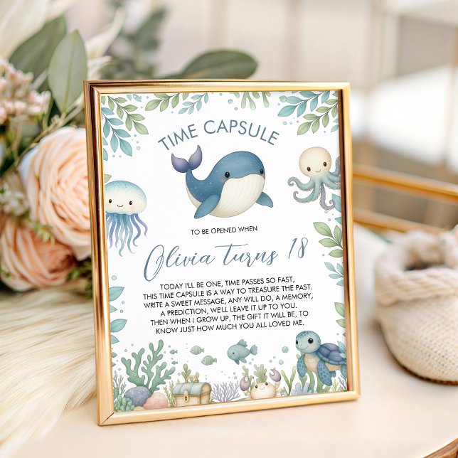 Sea Animals Time Capsule Table Sign (Creator Uploaded)