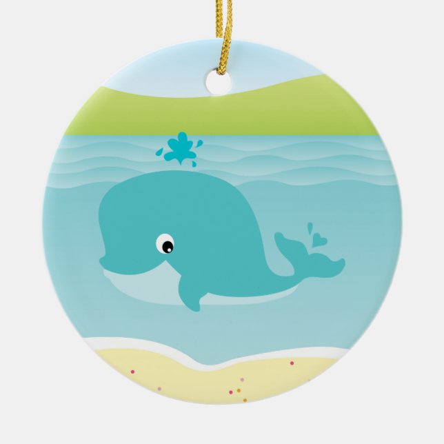 Sea animals, whale and starfish Kids Ornament (Front)