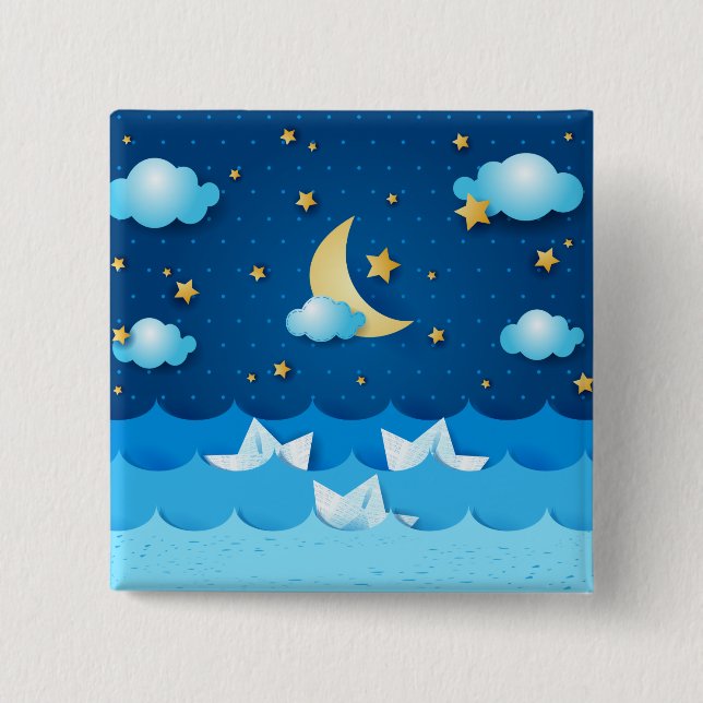 Sea at Night Button (Front)
