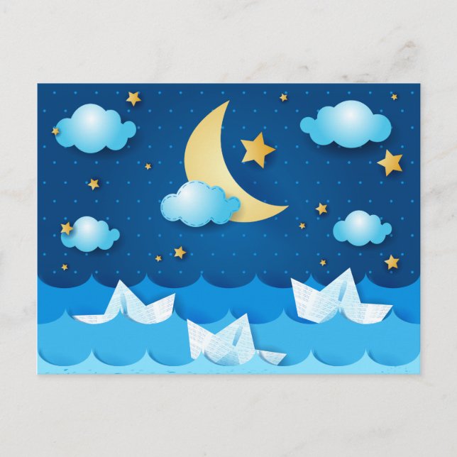 Sea at Night Postcard (Front)