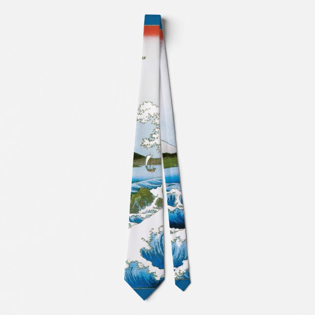 Sea at Satta in Suruga Province by Ando Hiroshige Tie (Front)