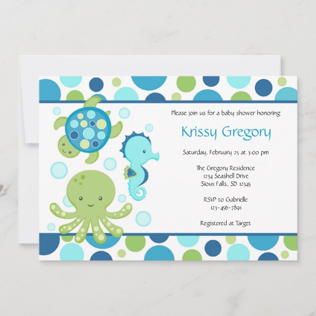 Sea Baby Shower Invitations (Front)