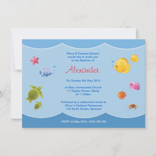 Sea Baptism Invitations (Front)