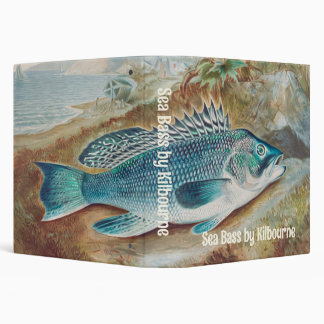 Sea Bass by S.A. Kilbourne, Vintage Fish 3 Ring Binder