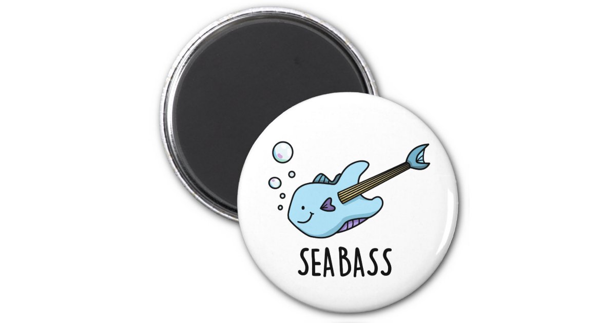 Sea Bass Funny Bass Guitar Fish Pun Magnet