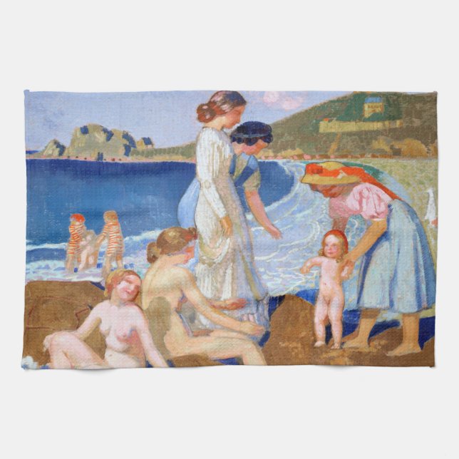 Sea Bathing, Maurice Denis Kitchen Towel (Horizontal)