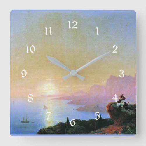 Sea Bay by Ivan Aivazovsky   Square Wall Clock