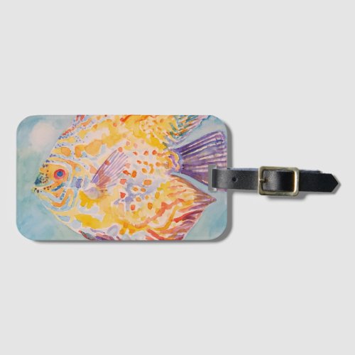 Sea beach Fish watercolour Car Air Freshener Luggage Tag