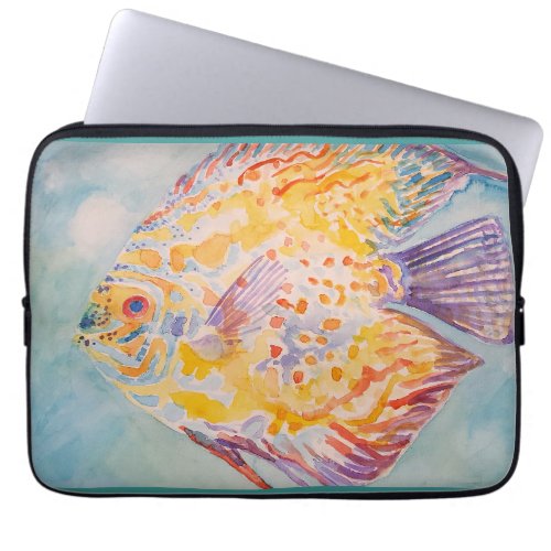 Sea beach Fish watercolour Laptop Sleeve