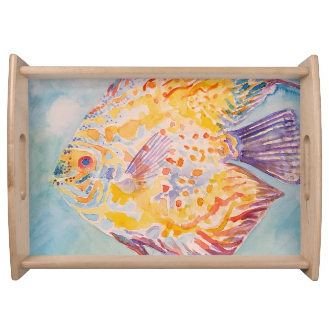 Sea beach Fish watercolour Serving Tray (Front)