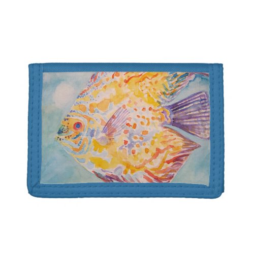 Sea beach Fish watercolour Trifold Wallet