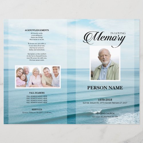 Sea beach Funeral Template