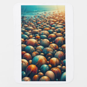 sea beach gems stone printed blanket