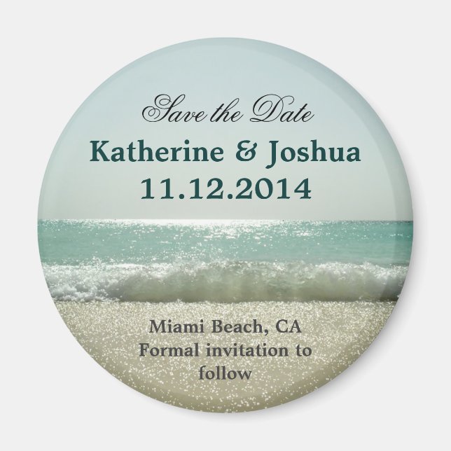 sea beach save the date magnets (Front)