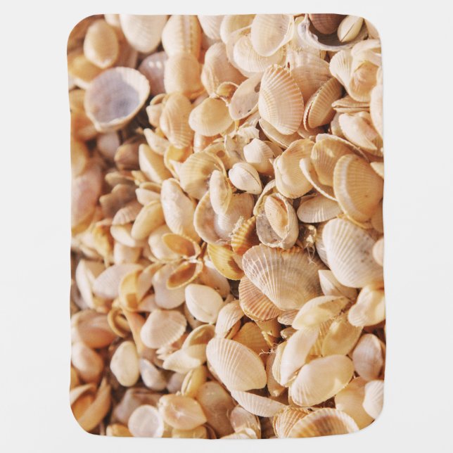 Sea Beach Shell: Summer Textured Background Baby Blanket (Front)