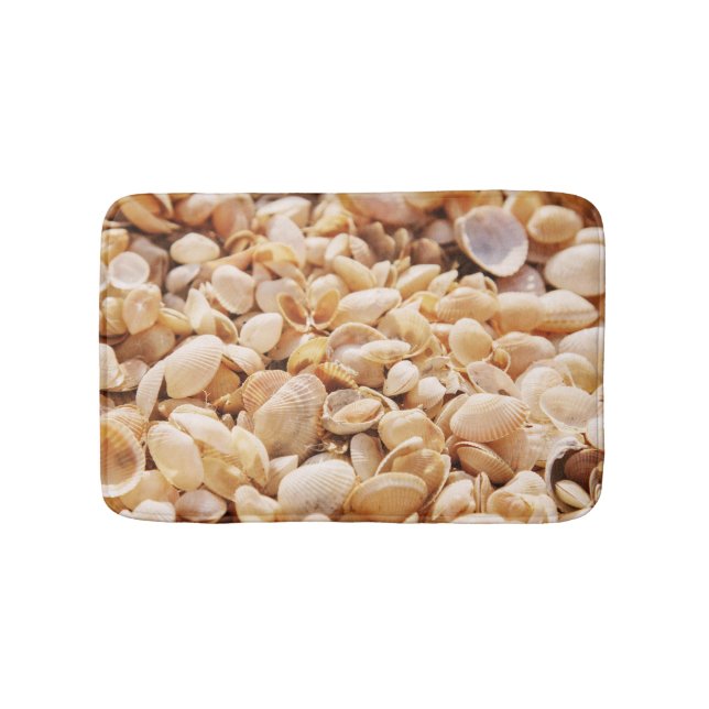 Sea Beach Shell: Summer Textured Background Bath Mat (Front)