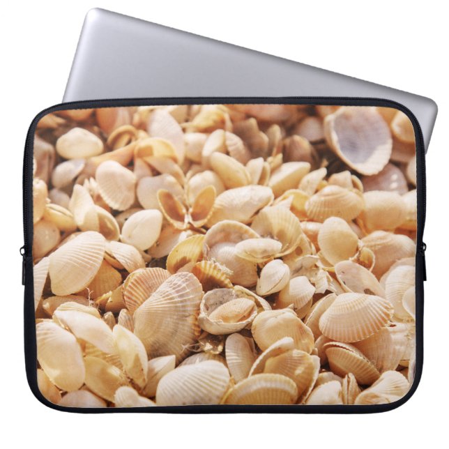 Sea Beach Shell: Summer Textured Background Laptop Sleeve (Front)