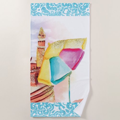  Sea Beach Umbrella Sand Castle Beach Towel