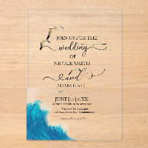  Sea Beach Wedding Invitation |Coastal Destination