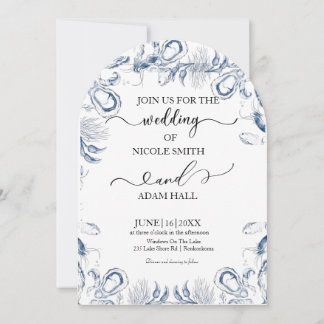  Sea Beach Wedding Invitation |Coastal Destination