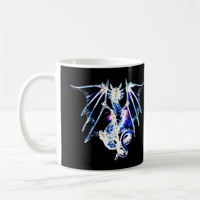 Sea Beast Dragon – Mythical Ocean Creature Ceramic Coffee Mug (Left)