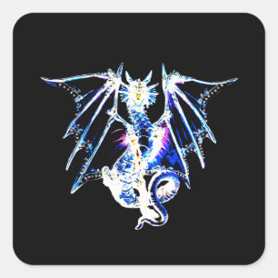 Sea Beast Dragon Ocean Fantasy Mythical Creature Square Sticker
