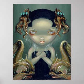 Sea Beasties I ART PRINT lowbrow sea monster goth