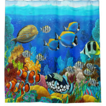 Sea bed shower curtain