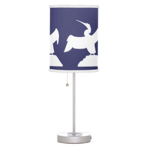 SEA BIRDS  White on blue Table Lamp
