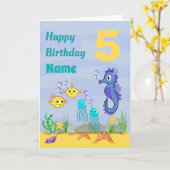 Sea Birthday Folded Greeting Card (Yellow Flower)