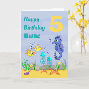 Sea Birthday Folded Greeting Card