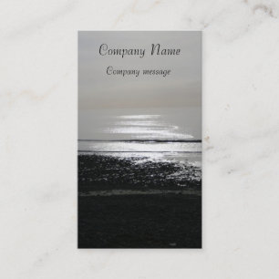 sea, black and white business card