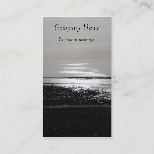 sea, black and white business card (Front)