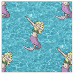 sea blonde dabbing mermaid fabric