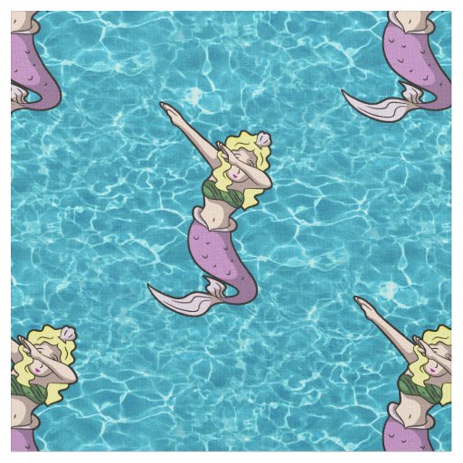 sea blonde dabbing mermaid fabric