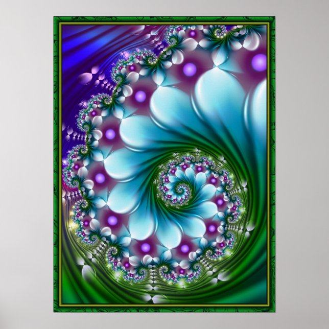 Sea Blossom Spiral Poster (Front)