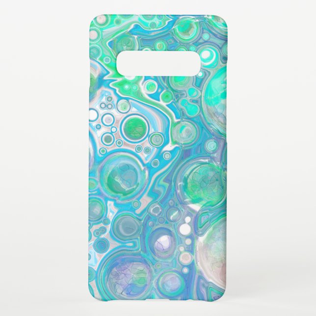 Sea Blue Abstract Bubbles Samsung Galaxy Case (Back)