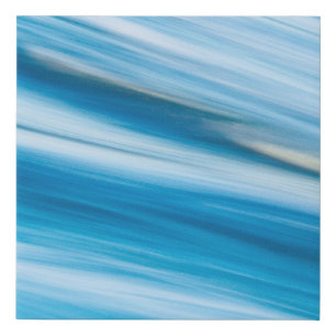 Sea Blue Abstract Faux Canvas Print