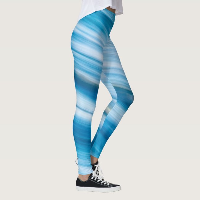 Sea Blue Abstract  Leggings (Right)