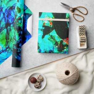 Sea blue abstract Wrapping Paper,Sweet ocean blue Paper