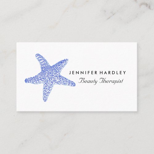 Sea Blue Beach Starfish Beautician Beauty Salon Business Card