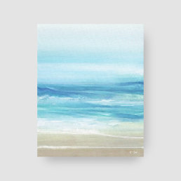 Sea Blue Beach Waves Coastal Canvas Print