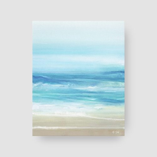 Sea Blue Beach Waves Coastal Canvas Print