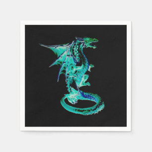 Sea Blue Dragon Ocean Fantasy Mythical Party Table Napkins