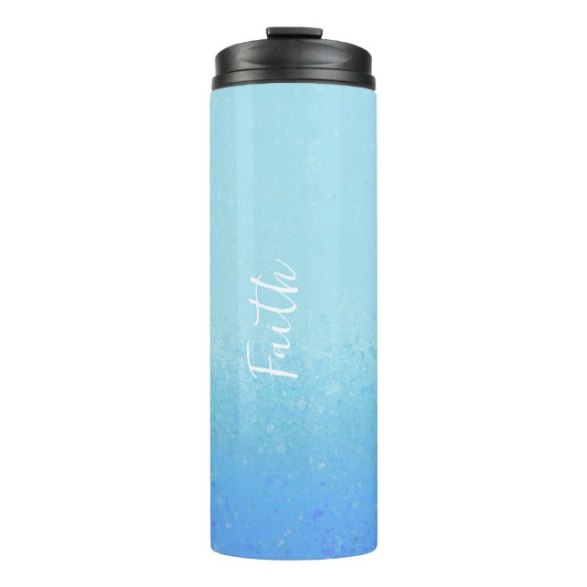 Sea Blue Green Abstract Thermal Tumbler (Front)